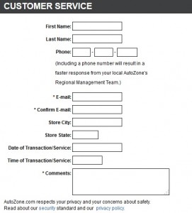 Auto - Zone - Contact - Form